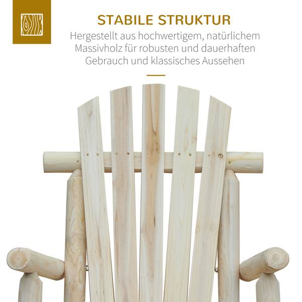 Schaukelstuhl 84A-046 Braun - Massivholz - 66 x 98 x 96 cm