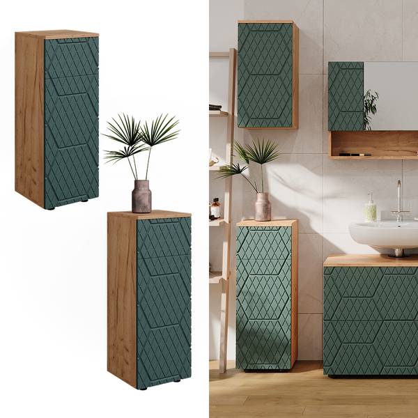 Midischrank Irma 42865 Grün - Eiche Dekor