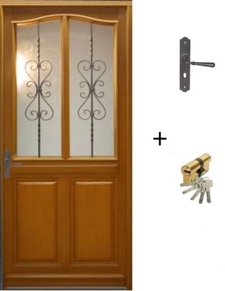 Haustür Sandy 275 Braun - Holzwerkstoff - Holz teilmassiv - 90 x 215 x 7 cm