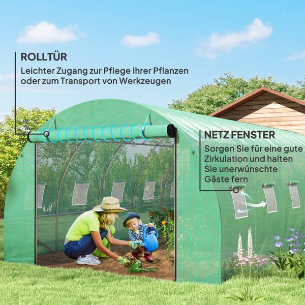 Folientunnel 84H-238V02GN Grün - Kunststoff - 300 x 197 x 600 cm