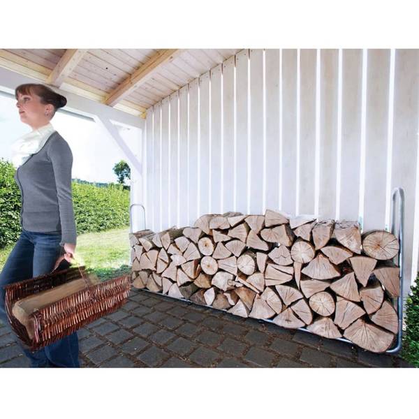Kaminholz Aufbewahrung 405156 Silber - Metall - 234 x 31 x 234 cm