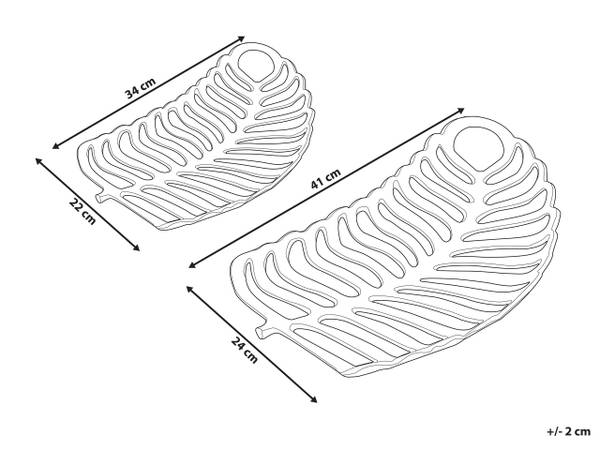 Plateau décoratif AMNISOS Argenté - Métal - 34 x 3 x 22 cm