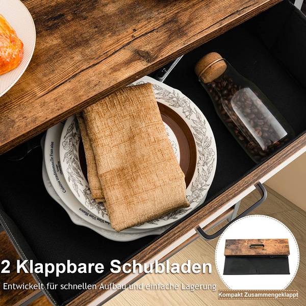 100cm Konsolentisch 3 Ebenen Braun - Holzwerkstoff - 30 x 80 x 100 cm