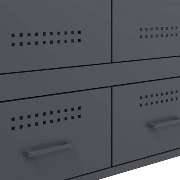 Highboard DE4813 Grau - Metall - 39 x 102 x 68 cm