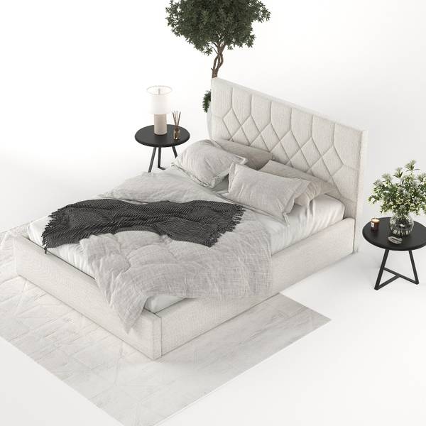 Polsterbett Brisa mit Stauraum  Inari Hellbeige - Liegefläche Breite: 180 cm