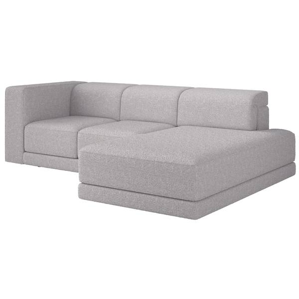 Ecksofa Novals Hellgrau - Bouclé - Polyamid - Webstoff