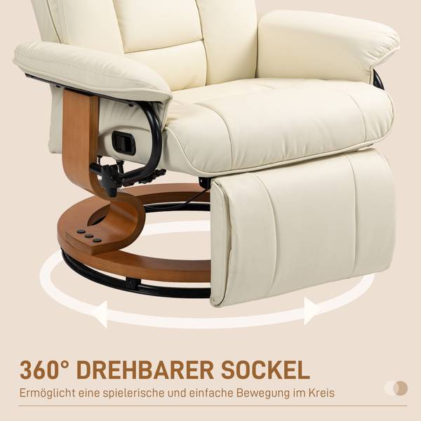 Relaxsessel 839-964V80CW Cremeweiß