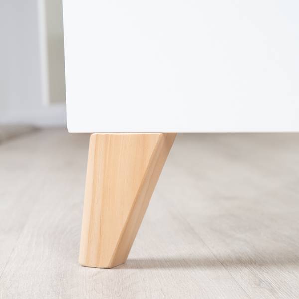 Baby- und Beistellbett Leon Weiß - Holzwerkstoff - 66 x 82 x 124 cm