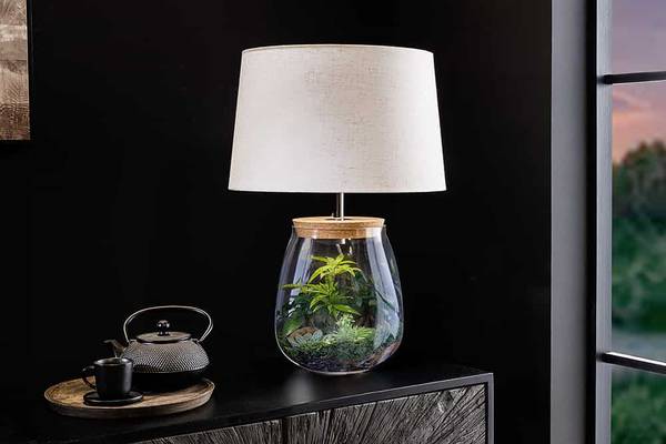 Tischlampe CLASSICO Weiß - Leinen - 40 x 58 x 40 cm