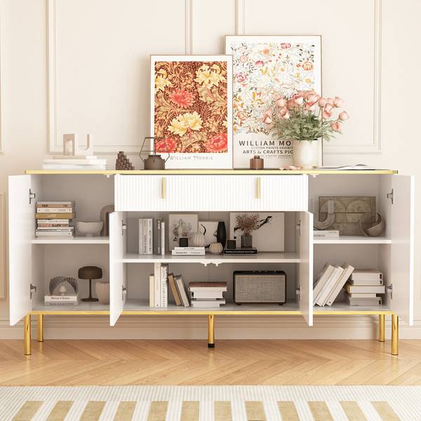 Sideboard LWJ83 Weiß - Holzwerkstoff - 160 x 80 x 40 cm