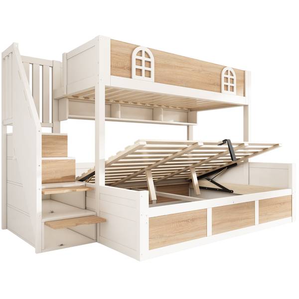 Etagenbett NaturWoody Ⅰ Braun - Holzwerkstoff - 145 x 155 x 253 cm