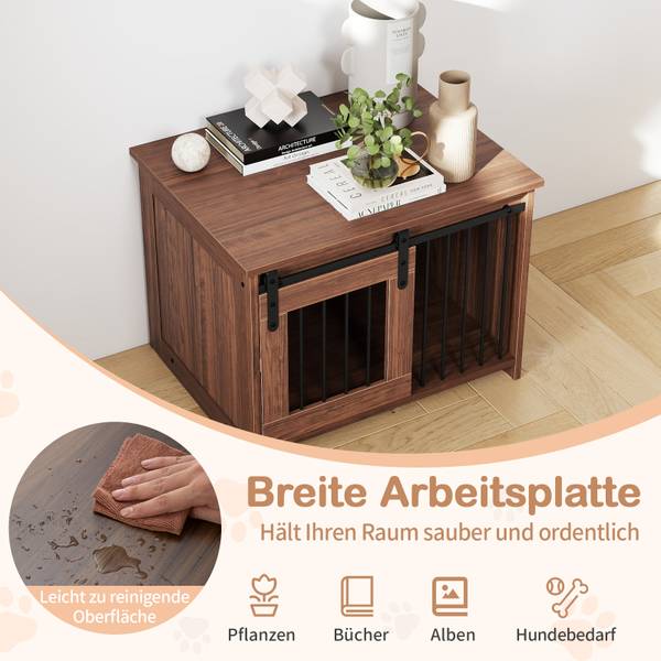 Hundehütte BG32201 Braun - Holzwerkstoff - 60 x 60 x 80 cm