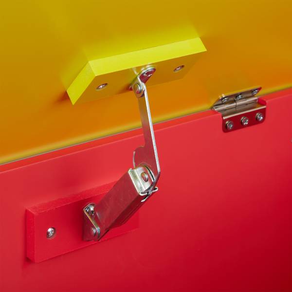 Kindersitzbank mit Stauraum Grün - Rot - Gelb - Holzwerkstoff - 60 x 55 x 35 cm