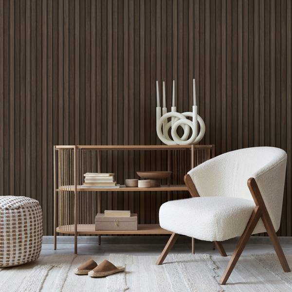 Vliestapete Leisten Braun - Fleece - 52 x 1000 x 2 cm