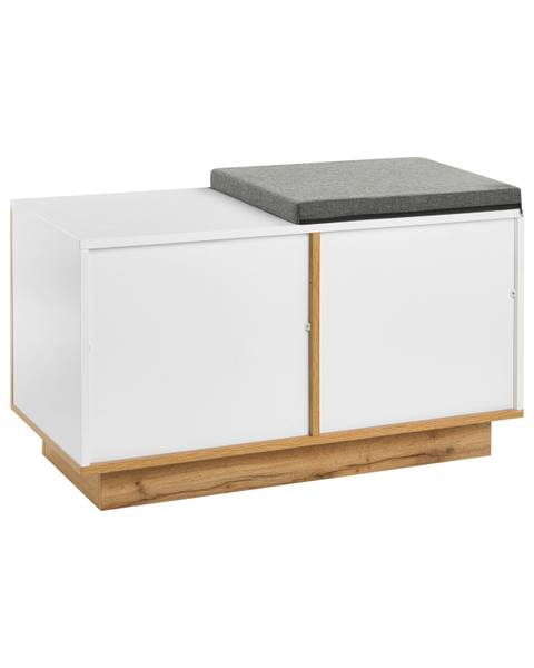 Schoenenkast COROWA bruin - grijs - wit - plaatmateriaal op houtbasis - 90 x 53 x 40 cm