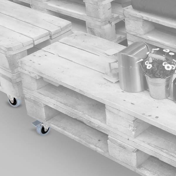 Rollen 2037121 4er-Set Grau - Metall - 2 x 7 x 2 cm