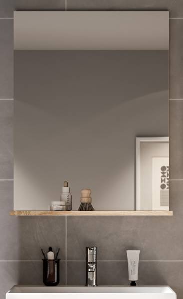 Badezimmer Spiegel Mambo Braun - Holzwerkstoff - Glas - Metall - 60 x 79 x 18 cm