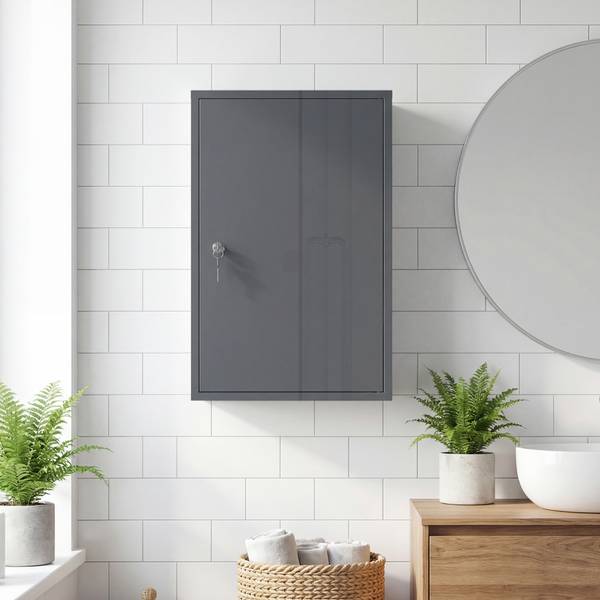 Medicijnkastje 834-295V00GB grijs - metaal - 18 x 60 x 40 cm