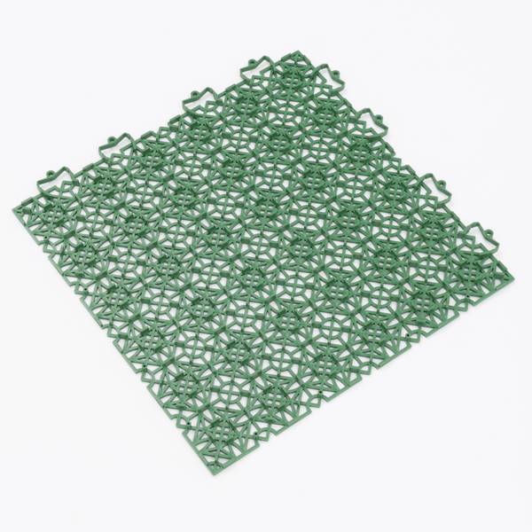 Kunststoff Bodenfliese Klicksystem Ibiza Grün - Textil - 38 x 1 x 38 cm