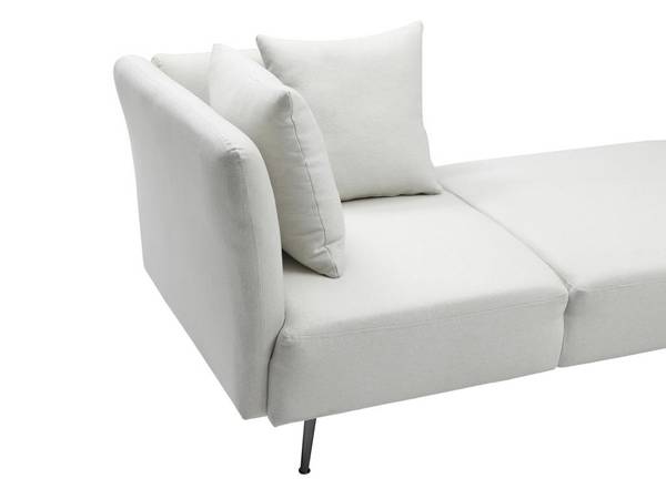 Recamiere ohne Schlaffunktion NAPASA Weiß - Textil - 82 x 77 x 162 cm