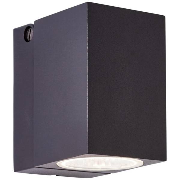 Wandleuchte Burk Schwarz - Stahl - Klarglas - 7 x 10 x 7 cm