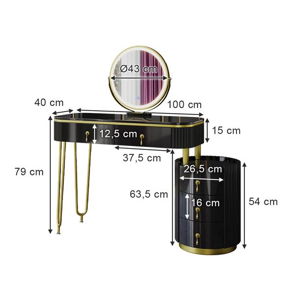 Coiffeuse Charlène 40630 Noir