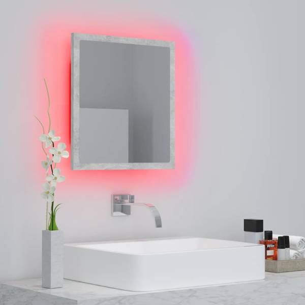 Miroir 3007760 Gris - Bois manufacturé - Matière plastique - 40 x 37 x 8 cm