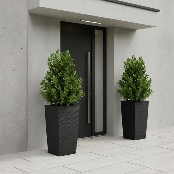 Blumentopf Porto 3er-Set Schwarz