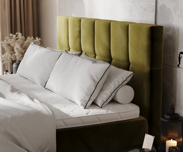 Boxspringbett SAVIO mit Stauraum Kronos Olivgrün - Liegefläche Breite: 140 cm