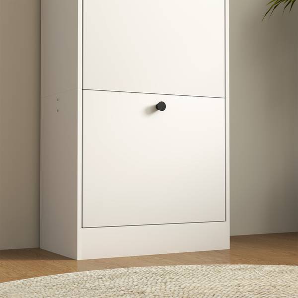 Schuhschrank 837-561V90WT Weiß - Holzwerkstoff - 28 x 115 x 47 cm