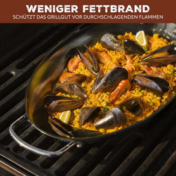 Fischgrillpfanne 14146 (2er-Set) Schwarz - Metall - 40 x 4 x 21 cm