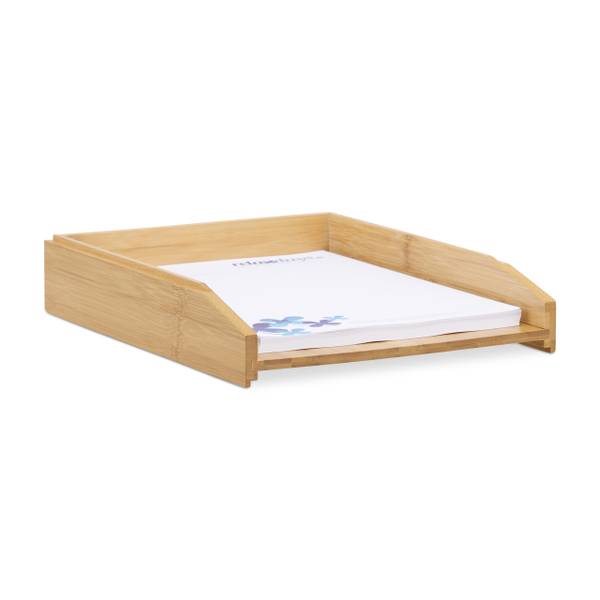Dokumentenablage stapelbar aus Bambus Braun - Holzverbundwerkstoff - 25 x 6 x 33 cm