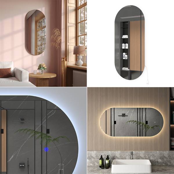 Miroir mural  40756 Blanc - Verre - 110 x 50 x 3 cm