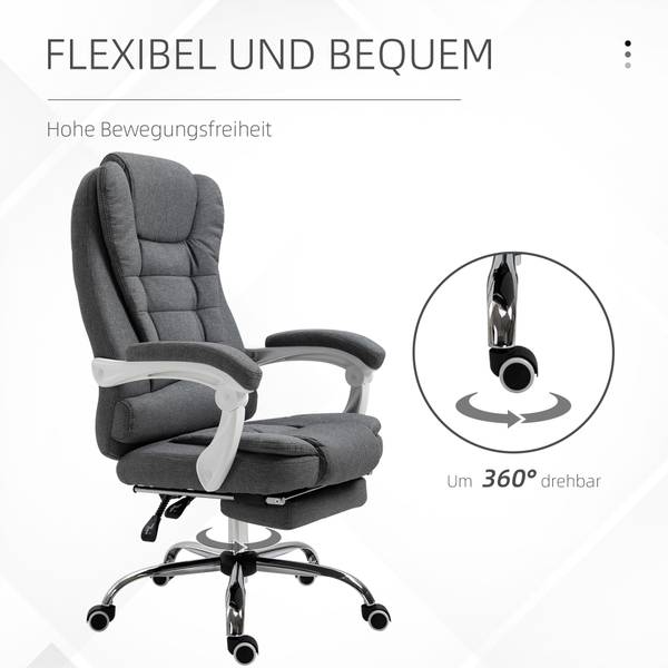 Bürostuhl Schreibtischstuhl 921-223V70 Grau - Textil - 70 x 118 x 65 cm