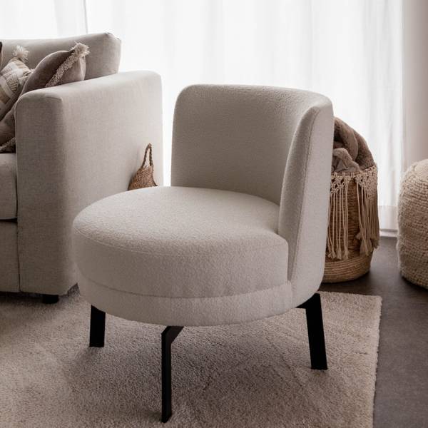 Sessel FELIX Beige - Schwarz - Textil - 65 x 70 x 60 cm