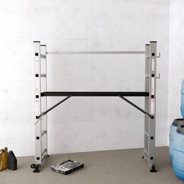 Gerüstleiter Omni Grau - Metall - 160 x 168 x 41 cm