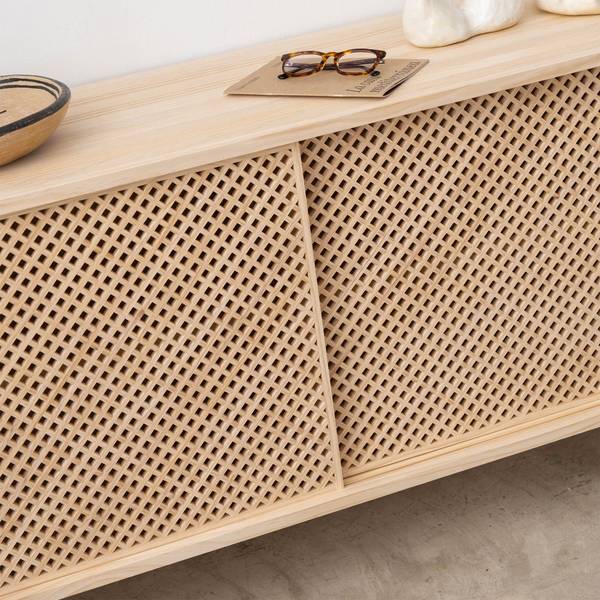 Sideboard Granadella 2 Türen Unlackiert Braun - Kiefer - 120 x 65 x 35 cm