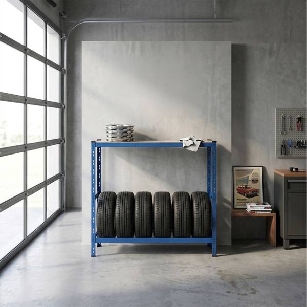 Reifenregal mit Ablage Blau - 120 x 110 cm