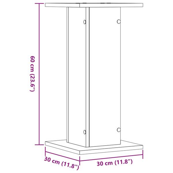 Pflanzenständer 3042964-2 2er Set Eiche - Höhe: 60 cm