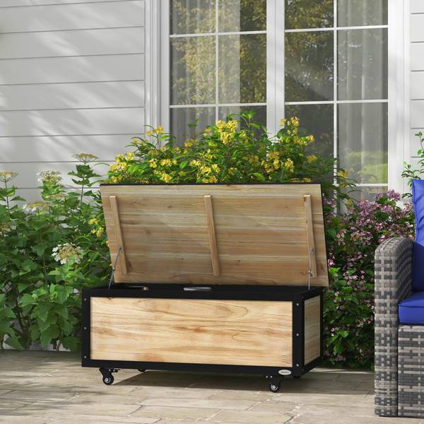 Aufbewahrungsbox 322V00ND Beige - Massivholz - 100 x 43 x 50 cm
