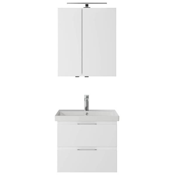 Badmöbel-Set VILLATORO-66-16 2er-Set Weiß - Holzwerkstoff - 60 x 200 x 45 cm