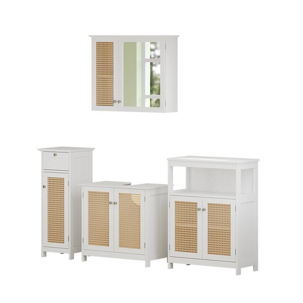 Badmöbel-Set Rosario 40456 4er Set Weiß - Holzwerkstoff - 60 x 58 x 35 cm