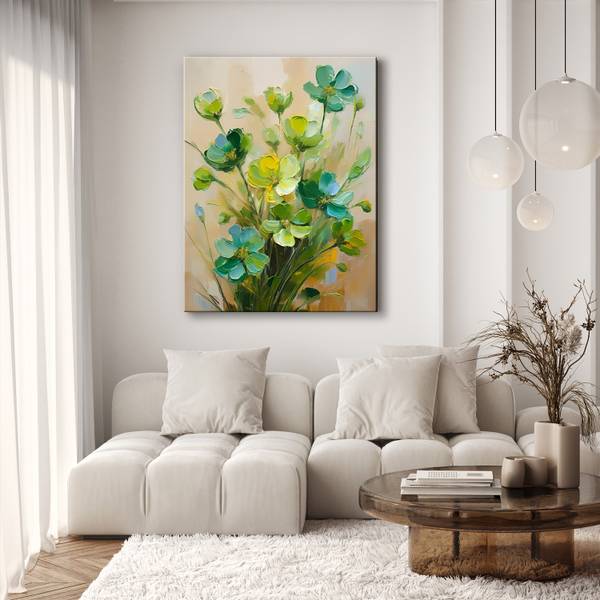 Tableau déco Fleurs Peintes 60 x 90 cm