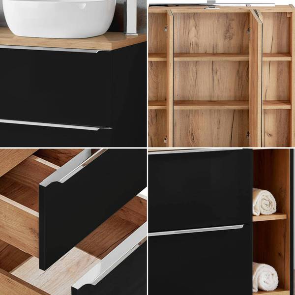 Waschtisch TOSKANA-56-138 Grau - Holzwerkstoff - 140 x 94 x 46 cm