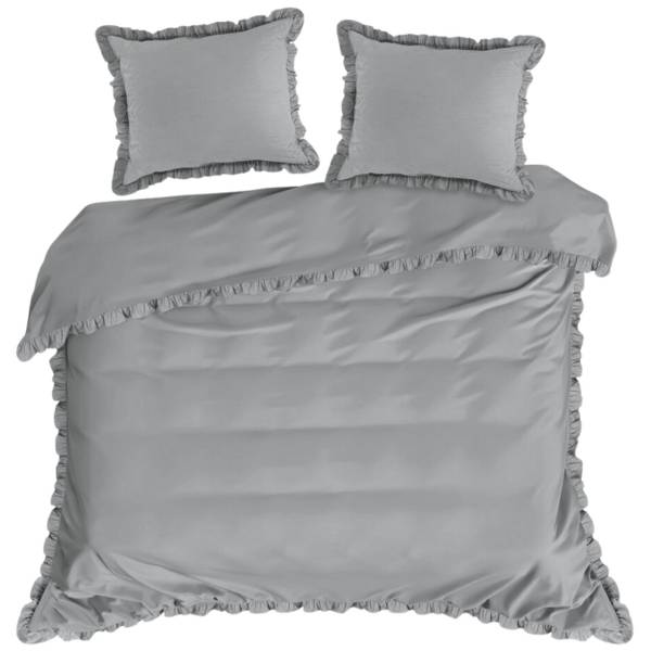 Bettwäsche FALBANKA 3er Set Grau - 160 x 200 cm