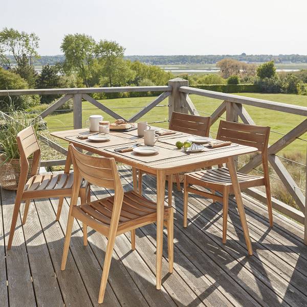 Gartentisch APRIL Beige - Massivholz - 150 x 75 x 90 cm