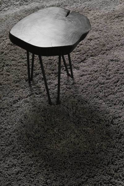 Hochflorteppich Rossi Grau - 70 x 140 cm
