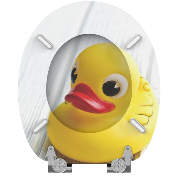 Abattant WC frein de chute Canard Jaune - Bois manufacturé - 38 x 6 x 47 cm