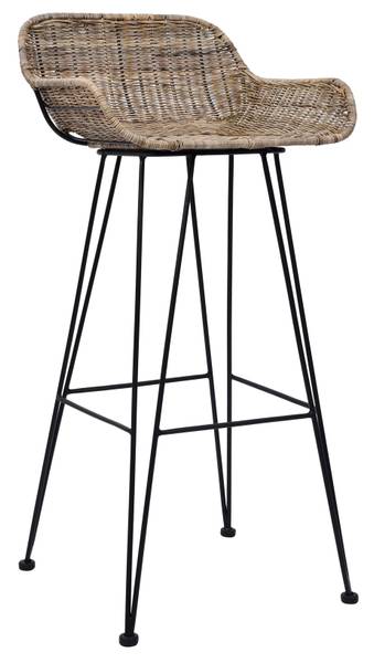 Barhocker REOK 2er Set Braun - Metall - 48 x 96 x 48 cm