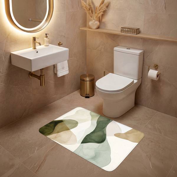 WC-TEPPICH Formen 90 x 60 cm - Durchmesser: 96 cm